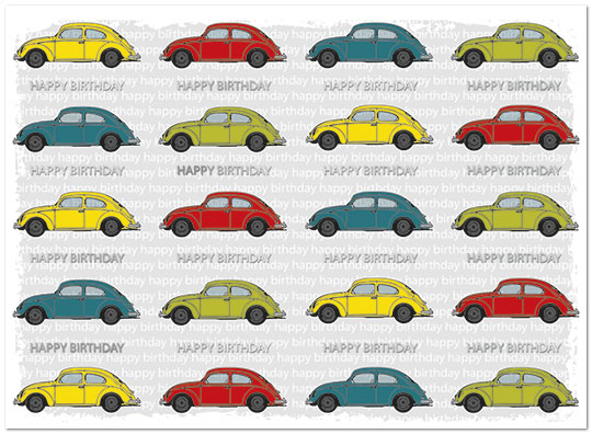 Beetle Birthday Card Auto Birthday Cards Posty Cards