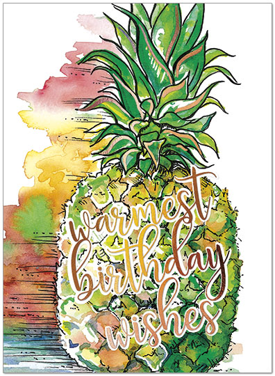 Pineapple Wishes Birthday Card A9008G-W