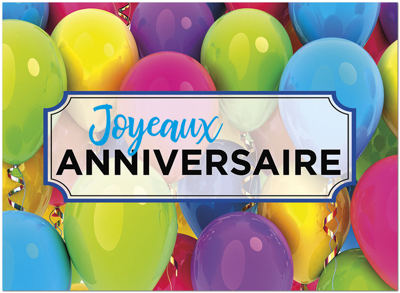 Joyeaux Anniversaire Balloon Border Card Business French Birthday Cards Posty Cards