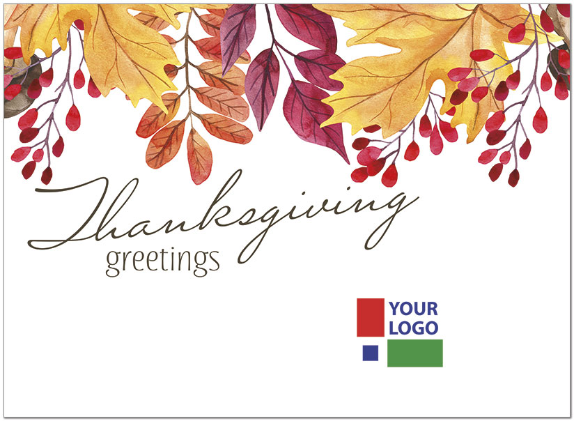 Thanksgiving Greetings Logo Card