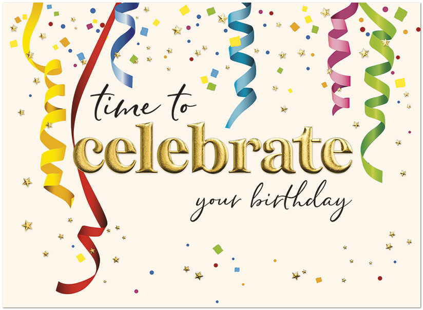 Celebration Streamers, Business Birthday Cards