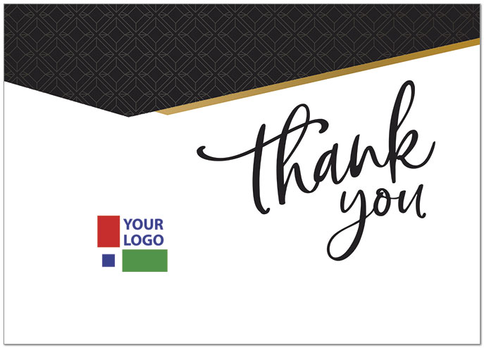 Patterned Logo Thank You Card D2948D-V