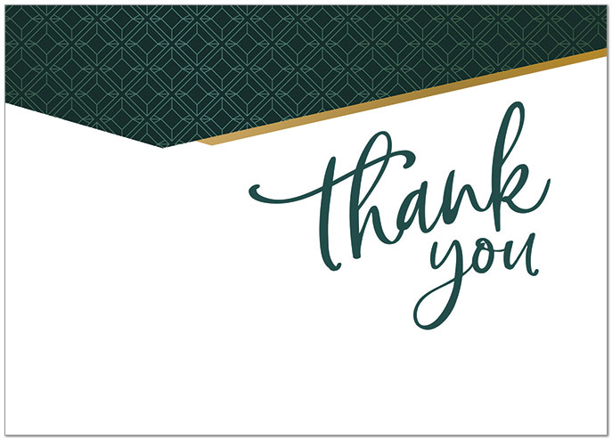 Patterned Logo Thank You Card D2948D-V