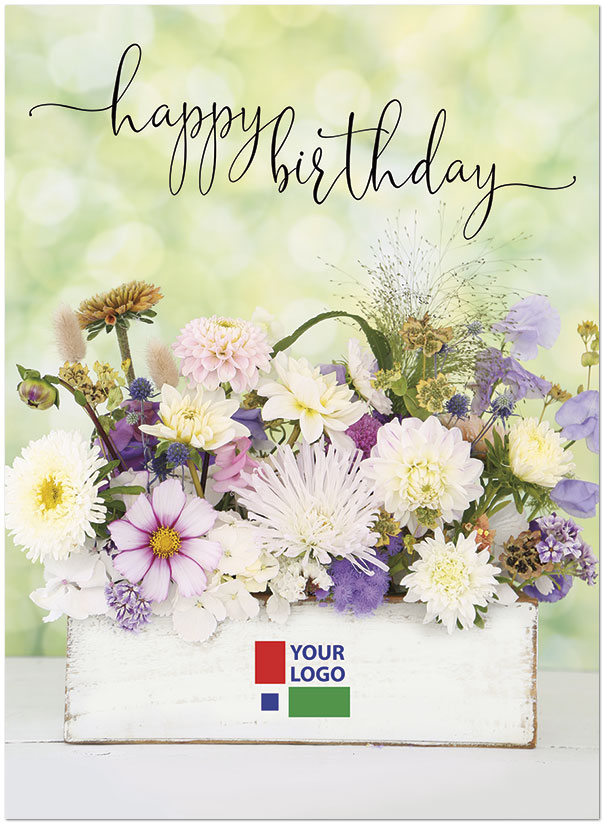 Spring Floral Logo Card D2952U-V