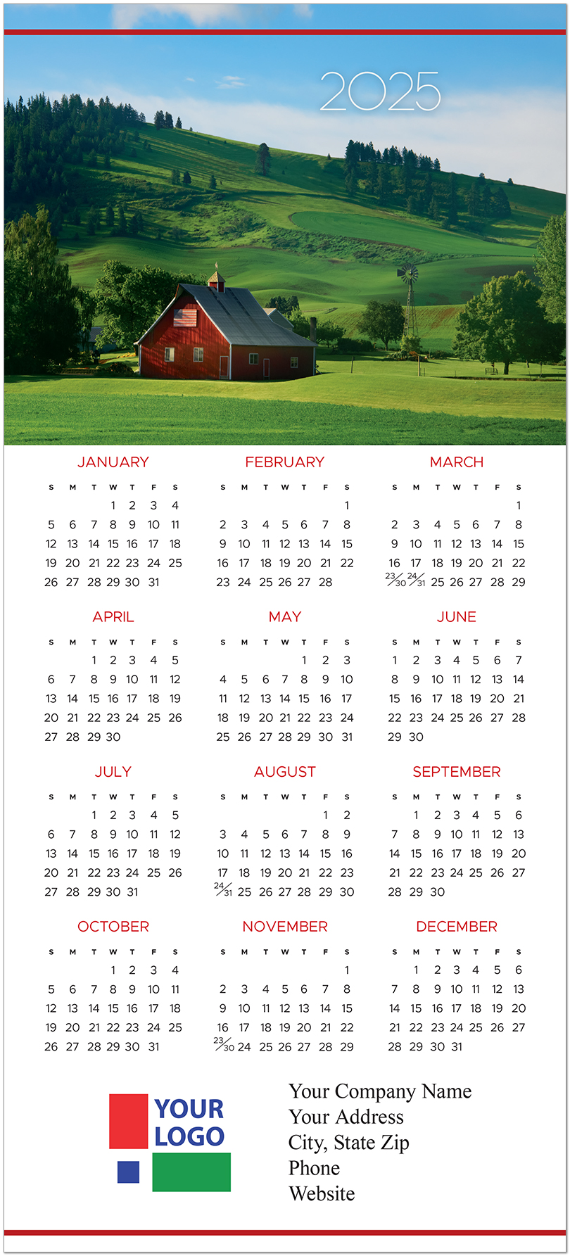 American Farm Calendar Card C2797U-AA