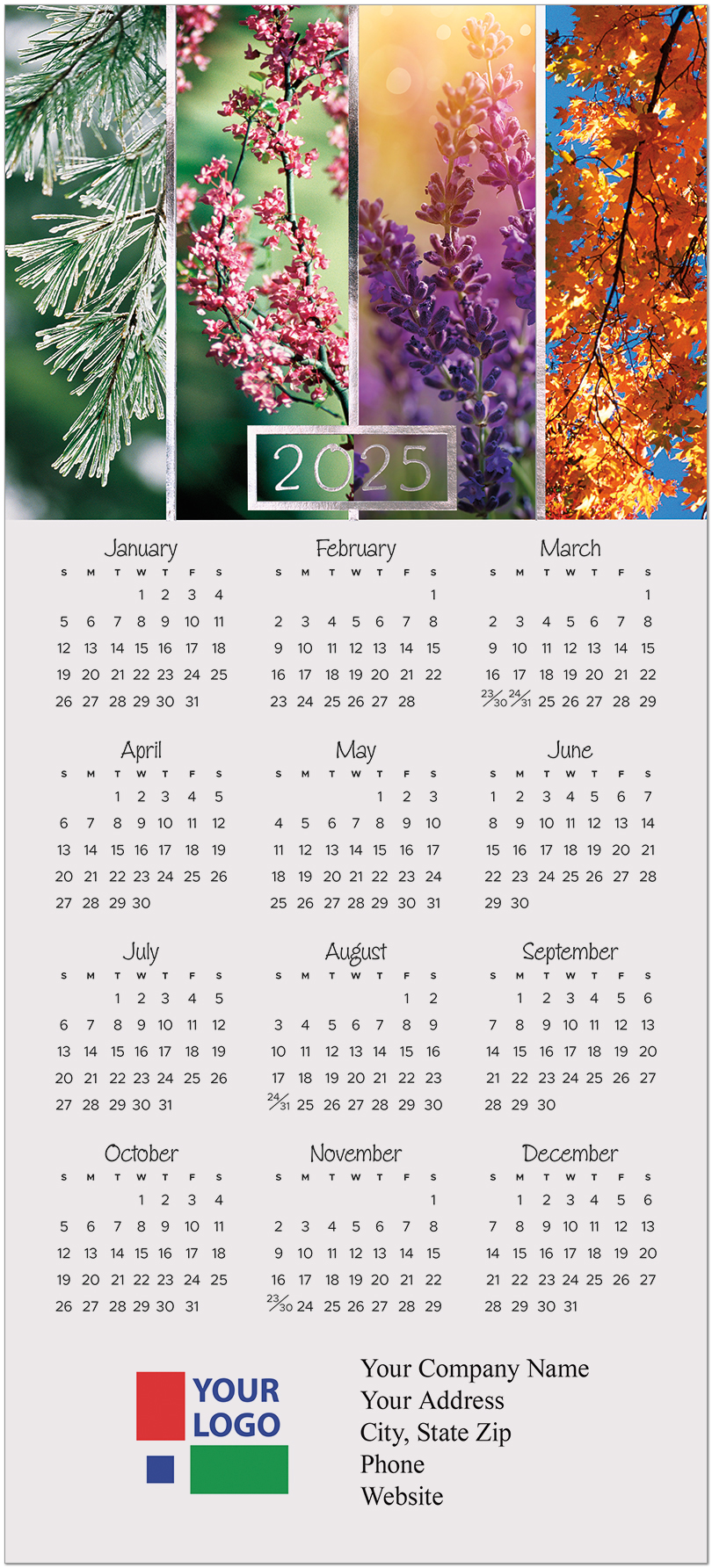 Elegant Seasons Foil Calendar Card C2799U-AAA