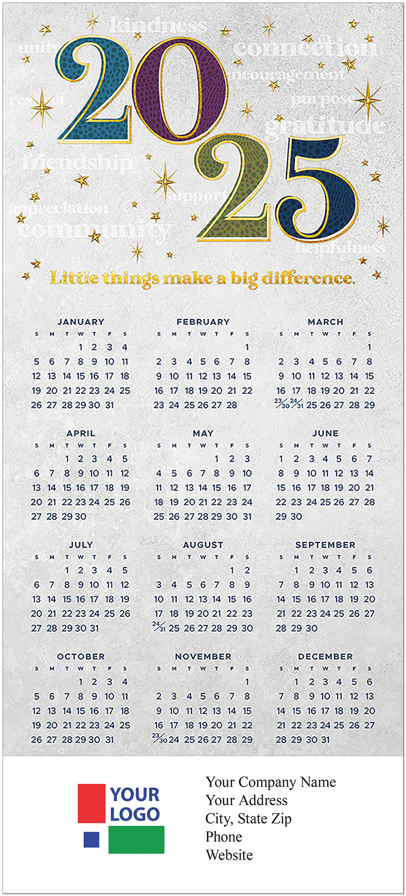 Little Things Foil Calendar Card C2801U-AAA