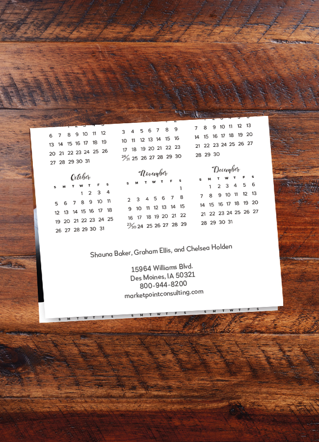 Modern Photo Calendar Card D2816U-4A