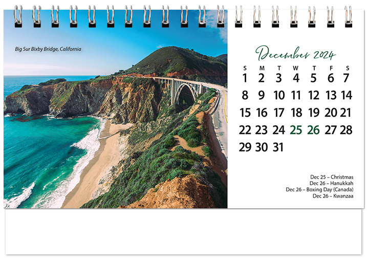 Scenic Beaches Tent Calendar SB2025