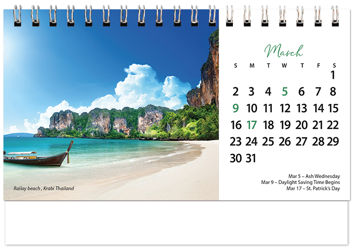 Scenic Beaches Tent Calendar SB2025