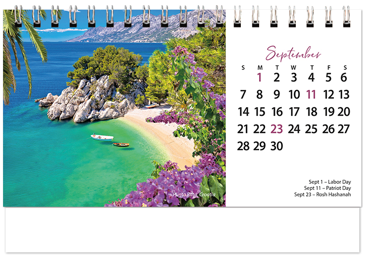 Scenic Beaches Tent Calendar SB2025