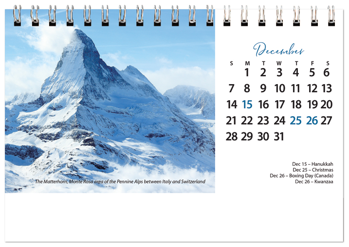 Scenic World Desk Calendar SW2025