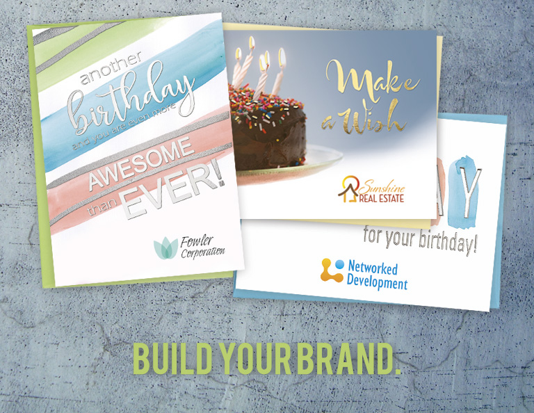 Shop Birthday Cards with Company Logo - Business Logo Greeting Cards ...