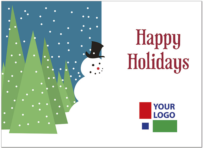 Snowman Logo Greeting Card | Logo Holiday Cards