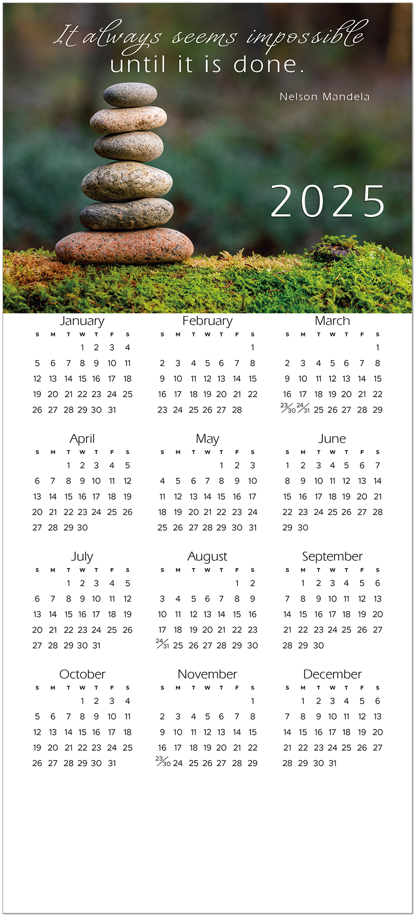 Stacked Stones Calendar Card C2795U-AA