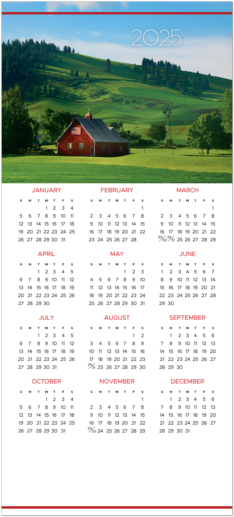 American Farm Calendar Card C2797U-AA