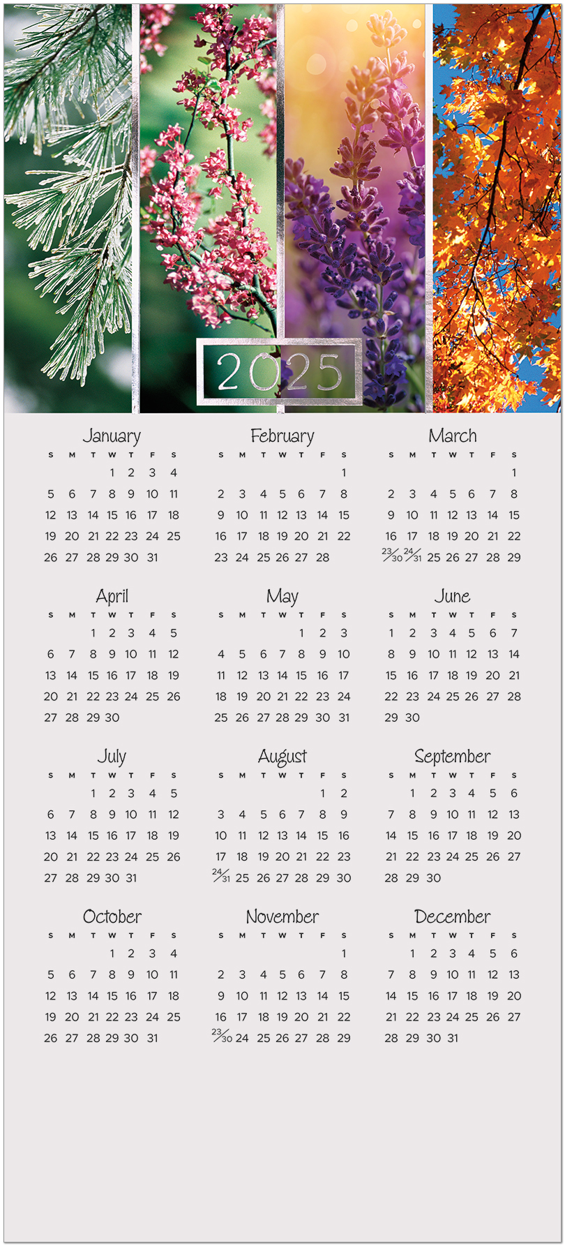 Elegant Seasons Foil Calendar Card C2799U-AAA