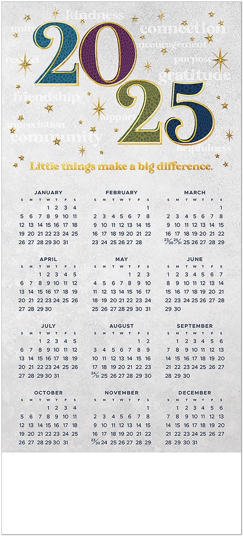 Little Things Foil Calendar Card C2801U-AAA