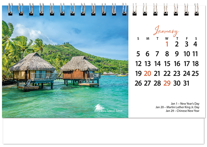 Scenic Beaches Tent Calendar SB2025