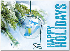 Toothbrush Ornament Holiday Card D7181U-A