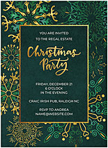 Emerald Snowflakes Invitation D1793U-4B