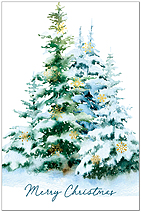 Christmas Pines Postcard D2848P-BB